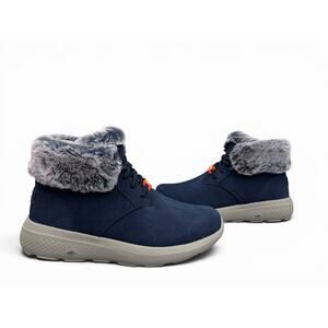 Skechers On-The-Go City 2 Winter Wishes Suede Boots Women’s 6.5 Wide Navy NIB